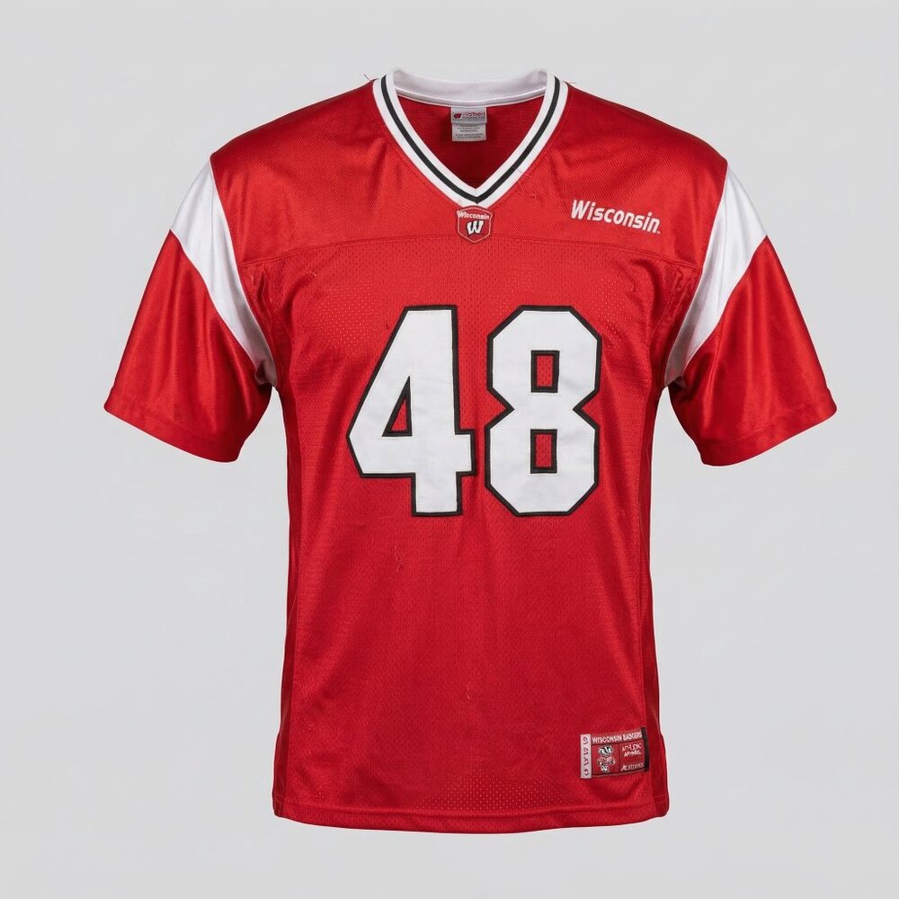 Wisconsin Badgers Football Jersey Majestic #48 Adult Large Athletic Football Red